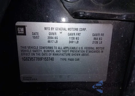 2008 Saturn Aura Xr из США, поврежденный, VIN 1G8ZV57788F153740